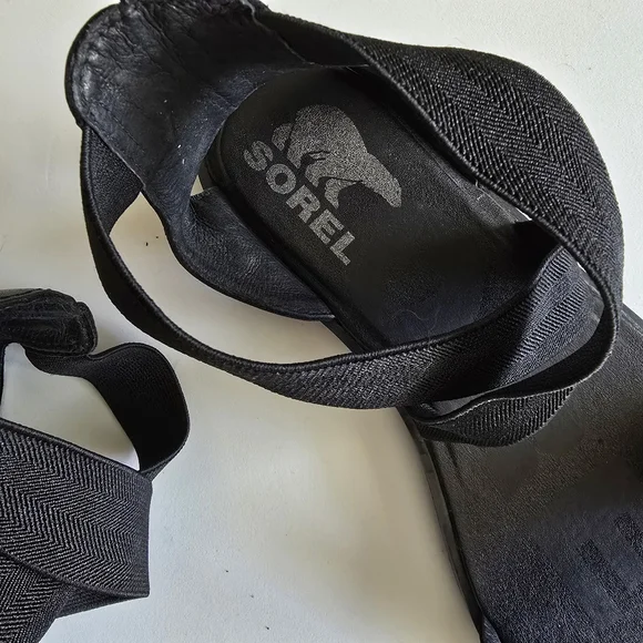 Sorel Ella II Sandals Black Size 8 - Picture 2 of 14